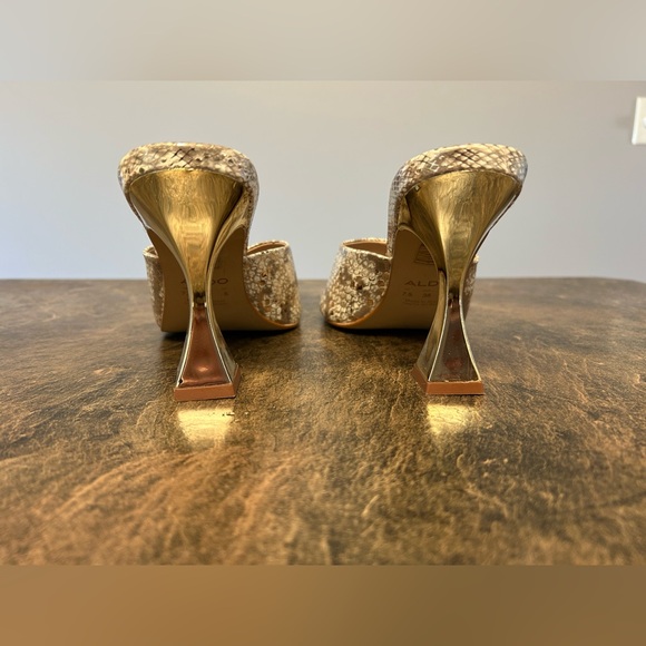 RARE Snakeskin Print Metallic Heels - Picture 3 of 3